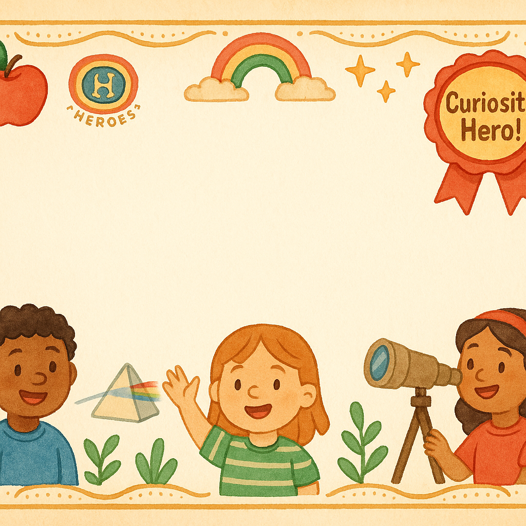 Printable Isaac Newton certificate background with decorative border and science-themed accents.